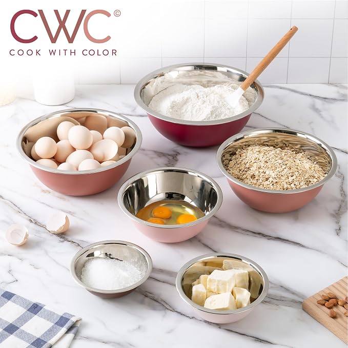COOK WITH COLOR Stainless Steel Mixing Bowls Set - Image 6