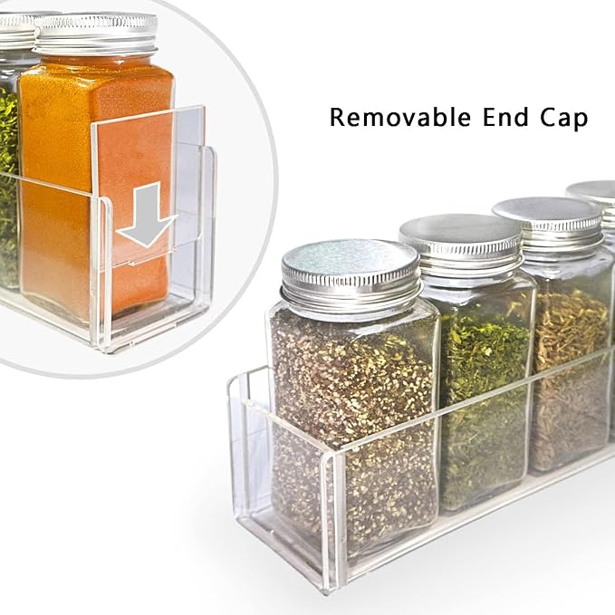 PMMASTO Adhesive Acrylic Spice Rack Organizer - Image 7