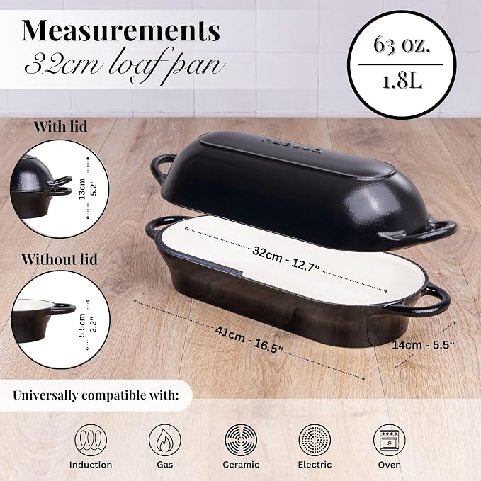 Enamelled Cast Iron Bread Loaf Pot – Dutch Oven - Image 2