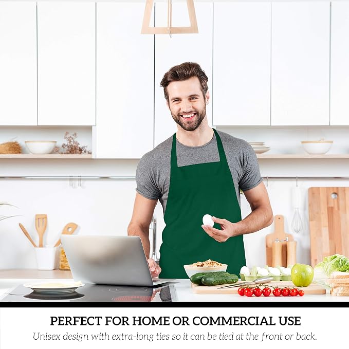 GREEN LIFESTYLE 12 Pack Professional Chef Apron – Grilling Aprons - Image 5