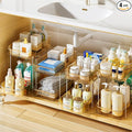 Delamu 2-Tier Under Sink Organizers and Storage, Pull Out Kitchen Pantry by DELAMU