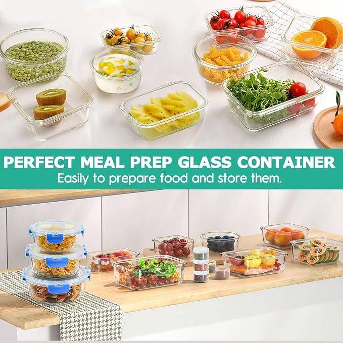 34pcs Glass Food Storage Containers - Image 6