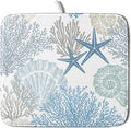 Nautical Dish Drying Mat for Kitchen Counter Coastal Seashell Starfish Summer by Unknown
