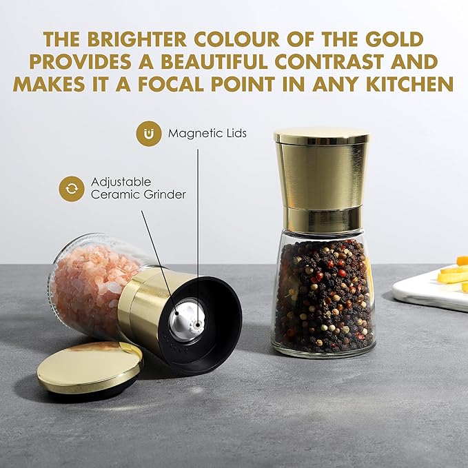 vzaahu Golden Salt and Pepper Grinders - Image 4