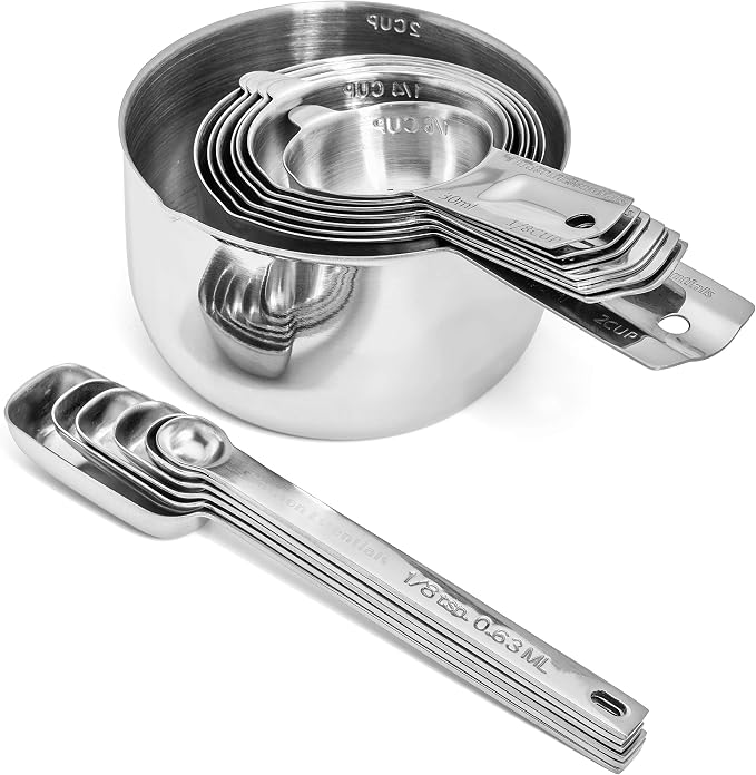 Hudson Essentials Stainless Steel Measuring Cups and Spoons Set - Image 7