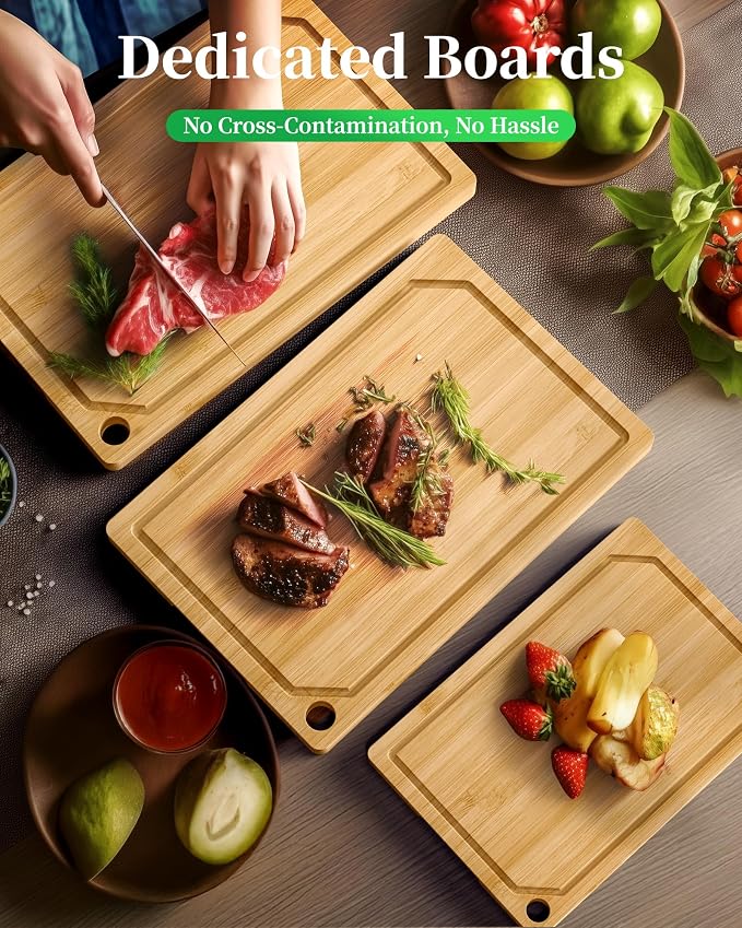 Kitsure Bamboo Cutting Board Set - Image 3