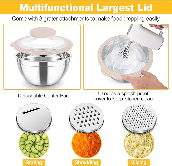 TeamFar Mixing Bowls, Stainless Steel Salad Serving Bowl - Image 4