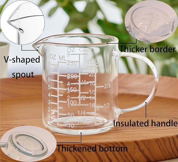 Ackers Mirror Scale Glass Measuring Cup--Made of High Borosilicate Glass - Image 2