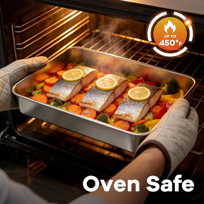 LIANYU 2 Pack Stainless Steel Baking Pan - Image 5