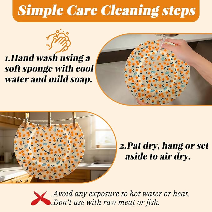 OHIYO Reusable Beeswax Bowl Covers, Elastic Cotton Cloth Sourdough Bread Cover - Image 8
