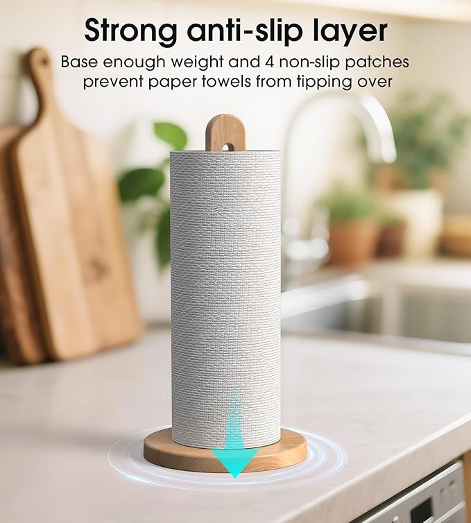 Wooden Paper Towel Holder Stand - Image 2