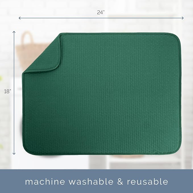 S&T INC. Dish Drying Mat XL, 18” x 24”, Absorbent Microfiber Kitchen Counter Mat - Image 7