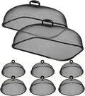 8 Pack Metal Mesh Screen Food Covers, 2 Large and 6 Small Sets, Reusable Metal by Zilphoba