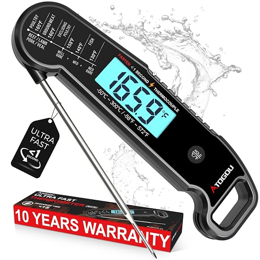 Atogou Meat Thermometer, Professional Food Thermometer, <1 Sec Instant Read by ATOGOU