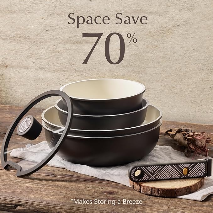 CAROTE 21-Piece Ceramic Cookware Set, Nonstick Pots and Pans Set - Image 6