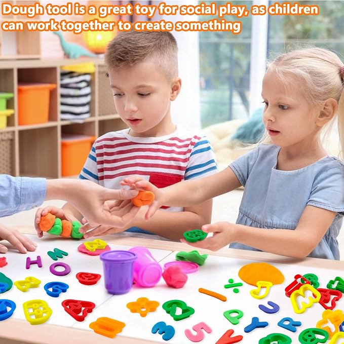 Dough Tool Set with Dough Alphabet Cutters, Numbers Cutters, Mathematical - Image 7