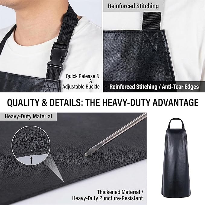 Homsolver Heavy Duty Vinyl Waterproof Apron - Image 3