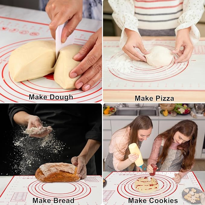 Large 24" x 16" Silicone Baking Mat | Non-Slip Pastry & Dough Mat - Image 6