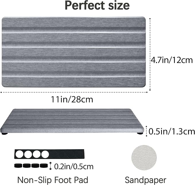 Diatomite Soap Dish, Water Absorbing Stone Tray, Kitchen Sink Organizer - Image 3