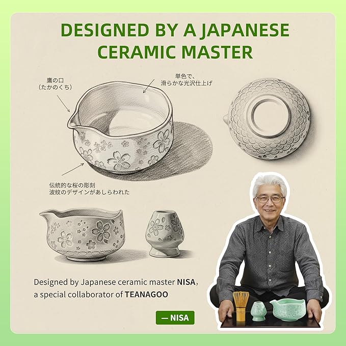 TEANAGOO Matcha Whisk Set, Ceremony Matcha Kit, Matcha Tea Set - Image 2