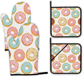 Pink Doughnut Oven Mitts and Pot Holders Set, Kitchen Oven Gloves and Pot Holder by Unknown