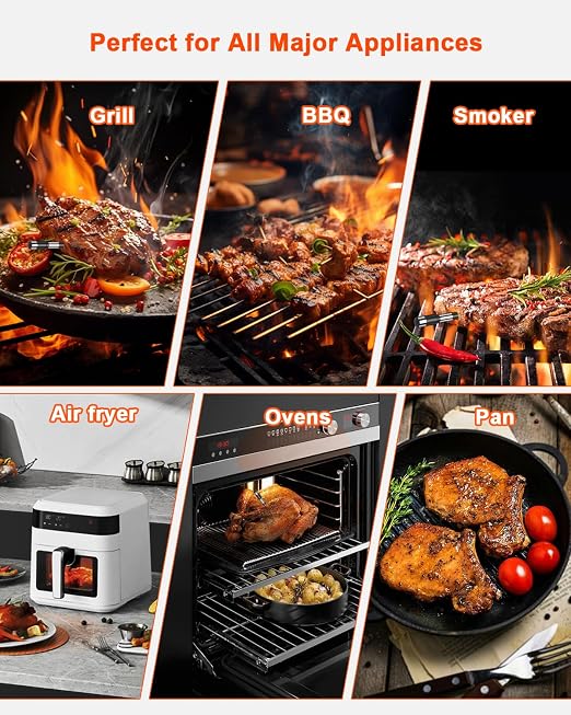 Wireless Meat Thermometer with Smart Timer & APP Control, 800ft Bluetooth Grill - Image 8