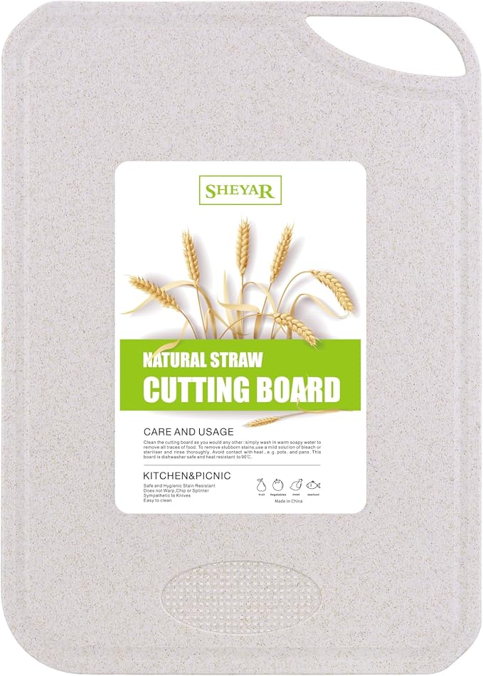 Cutting Board for Kitchen, Wheat Straw Fiber Cutting Board, Dish Washer Safe by zzsbrm