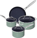 Nuwave 7pc Cookware Set Healthy Duralon Blue Ceramic Nonstick Coated, Diamond by NuWave