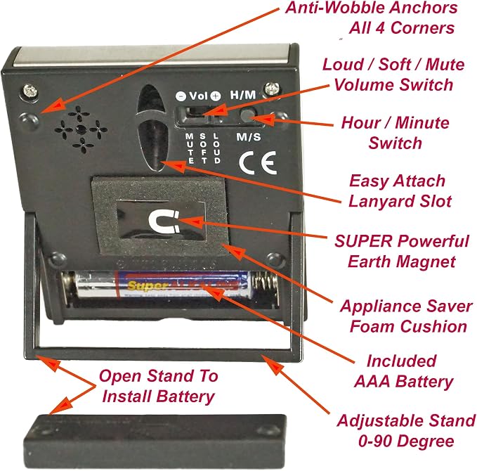 Elegant Digital Kitchen Timer, Stainless Steel Model eT-78, Displays 0-99 Min. - Image 5