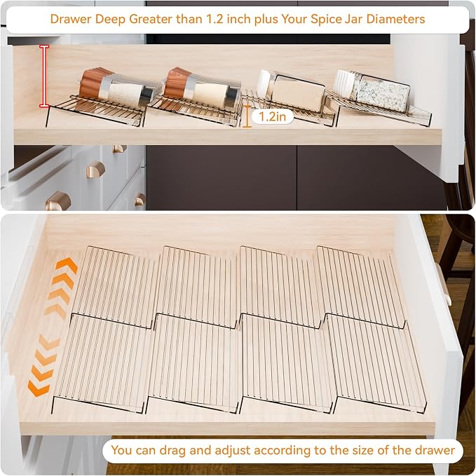Yieach 4 Pack Adjustable Narrow Spice Rack - Image 5