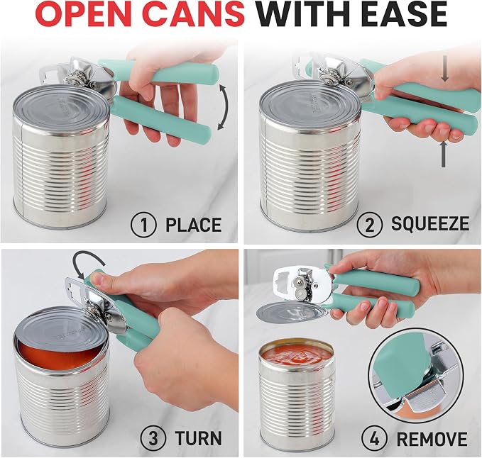 Zulay Kitchen Heavy Duty Stainless Steel Manual Can Opener – Ergonomic Soft - Image 6