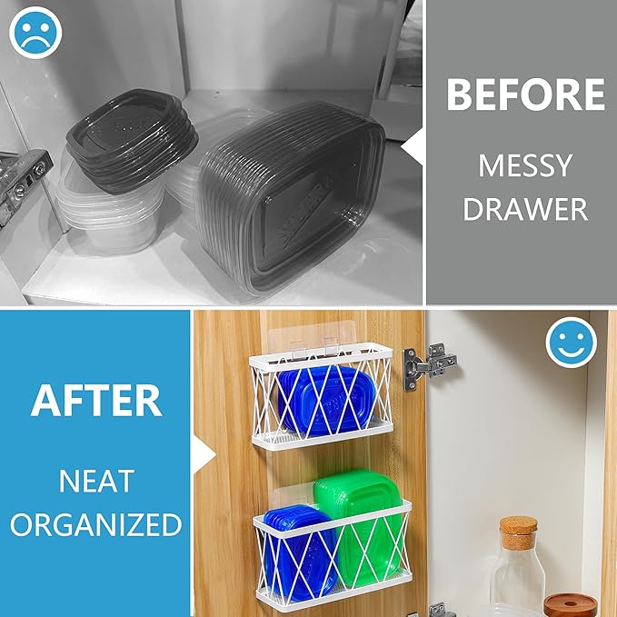 YIGII 3 Pack Adhesive Cabinet Door Organizer - Image 3