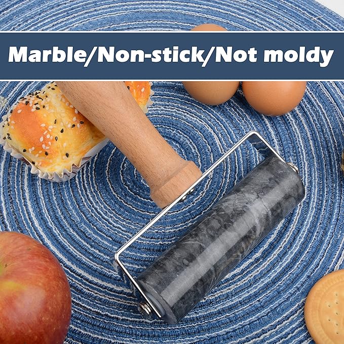 Tianman Rolling Pin Pizza Roller, Marble Roller Non-Stick T-Type, - Image 4