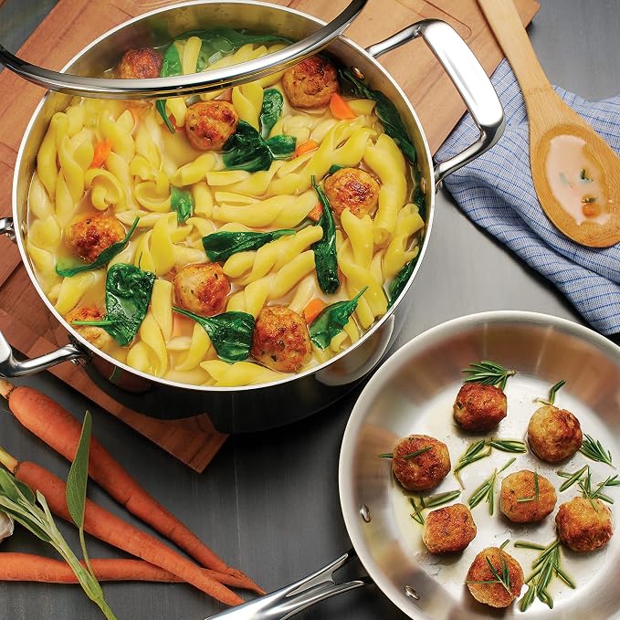 Tramontina Tri-Ply Clad Stainless Steel 12-Piece Cookware Set - Image 4