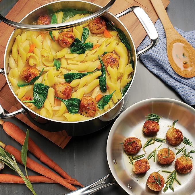 Tramontina Tri-Ply Clad Stainless Steel 8-Piece Cookware Set - Image 5
