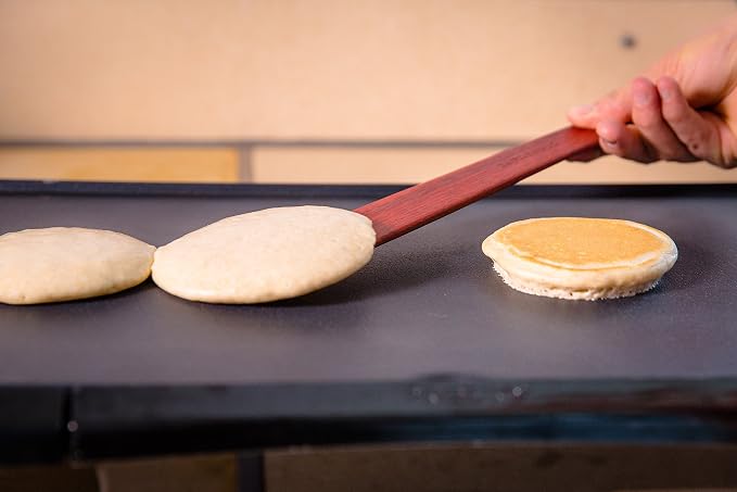 13 in Handmade Kitchen Cooking Utensil, Thin Dark Wood Saute Spatula, turning - Image 5