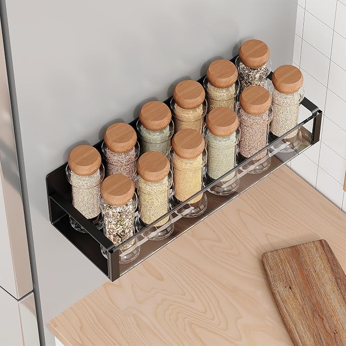 Vetacsion 4 Pack Moveable Fridge Magnetic Spice Racks - Image 4