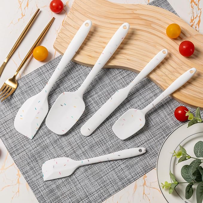 Silicone Spatula Set, 5 Piece Food Grade Rubber Spatulas - Image 7
