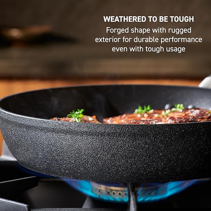 T-fal Stone Force Platinum Non Stick Cookware Set 12 Piece, Oven Broiler Safe - Image 3