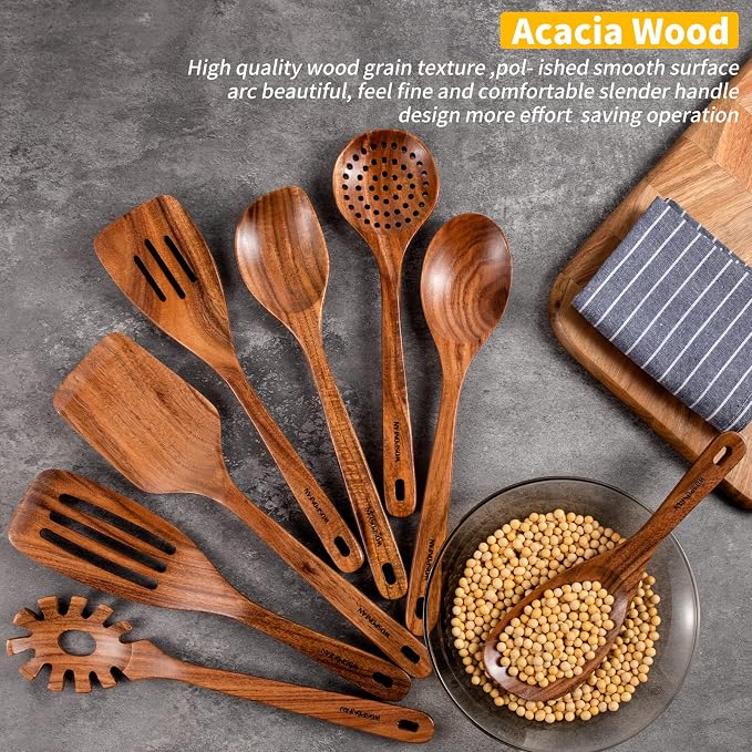 Wooden Spoons for Cooking, Wooden Utensils for Cooking - Image 3
