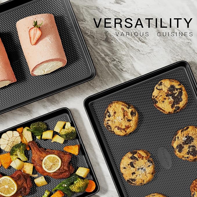 HONGBAKE Jelly Roll Pan 15x10, Cookie Sheets - Image 4