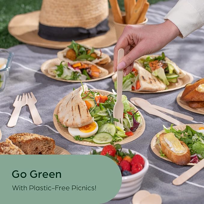 Wooden Compostable Utensils Set 6480 PCS Sturdy Wood Disposable Cutlery - Image 7