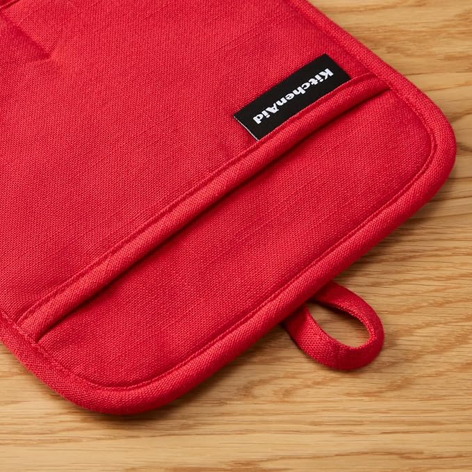 KITCHENAID Gourmet Series Gridlines Pot Holders 2-Pack Set, Heat Resistant up - Image 3