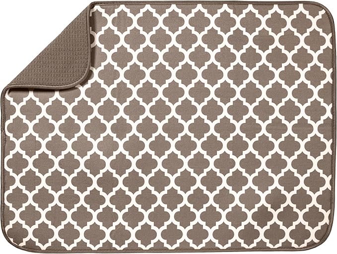 S&T INC. Dish Drying Mat XL, 18” x 24”, Absorbent Microfiber Kitchen Counter Mat by STINC