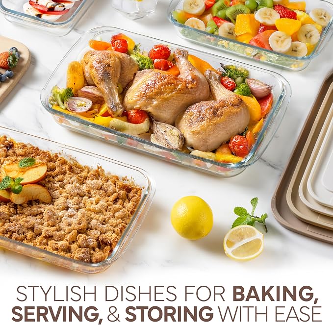 COOK WITH COLOR 8 PC. Glass Baking Dish Set with Lids - Image 2