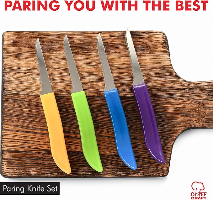Chef Craft Select Paring Knife Set, 2.5 inch blade 6 inch in length 4 piece set - Image 2