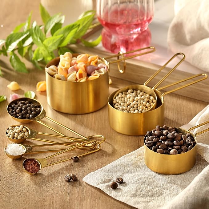 Measuring Cups and Spoons Set, Kaloo 8PCS Stainess Steel Metal Measuring Cups - Image 6