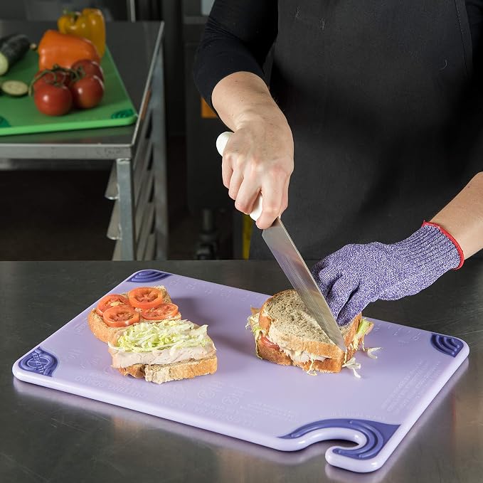 San Jamar Saf-T-Grip Plastic Cutting Board - Image 5