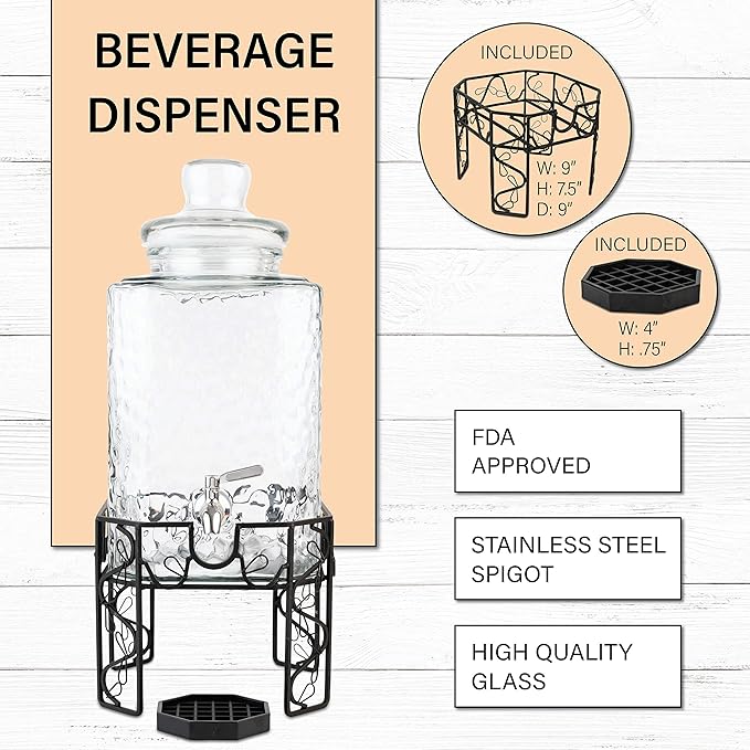 2.5 Gallon Glass Beverage Dispenser - Image 6