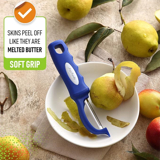 Spring Chef Premium Swivel Vegetable Peeler, Soft Grip Handle and Ultra Sharp - Image 4